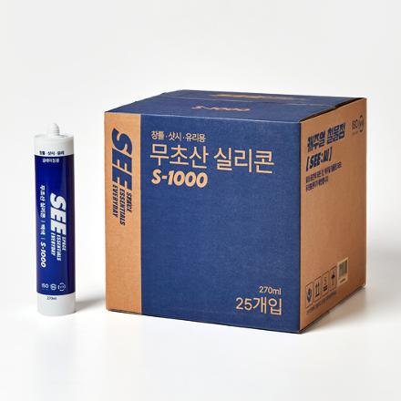 [BOX] SEE 무초산 실리콘 S1000 백색 25개 (창틀 샷시 유리용)