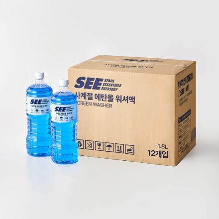 [BOX] SEE 사계절 에탄올 워셔액 1.8L 1박스 (12개)